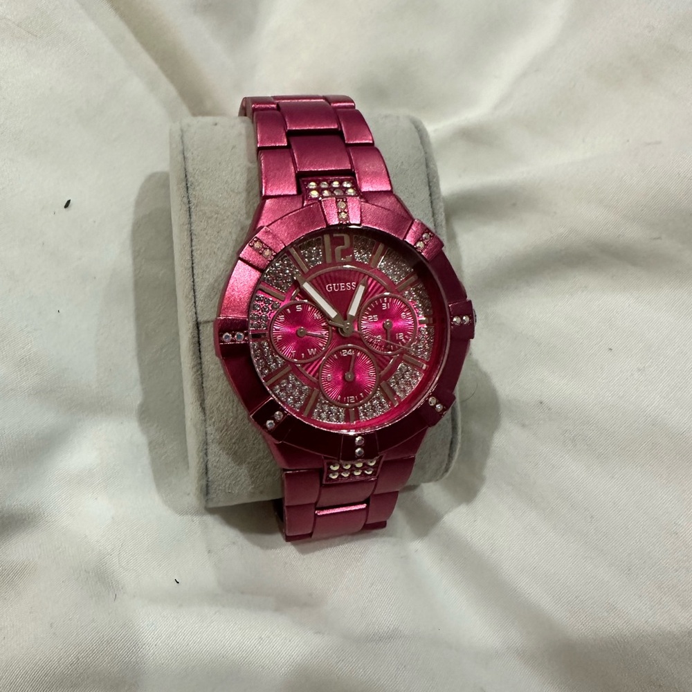 Guess Fuchsia Women's Watch with Crystal Accents